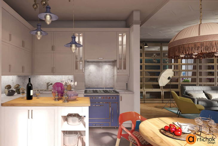 Apartment design. Colorful experiment