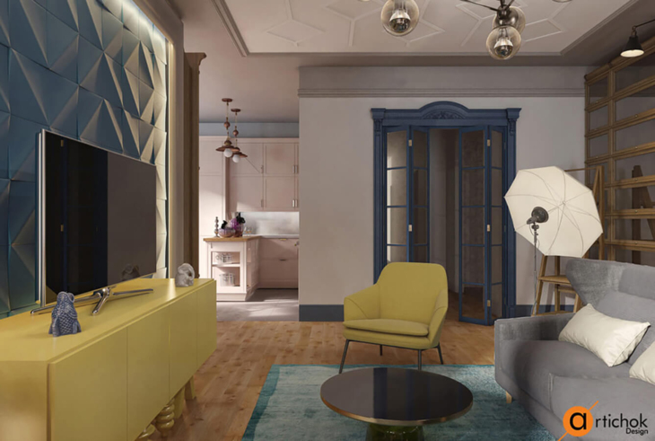 Apartment design. Colorful experiment