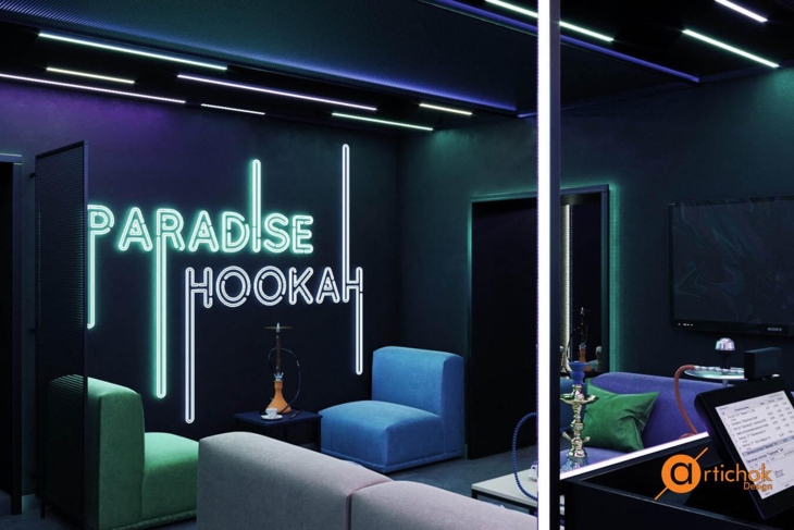 Кальянна Paradise Hookah - стильні дизайнерські рішення, графіті