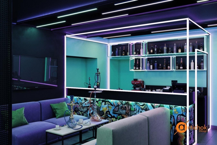 Кальянна Paradise Hookah - стильні дизайнерські рішення, графіті