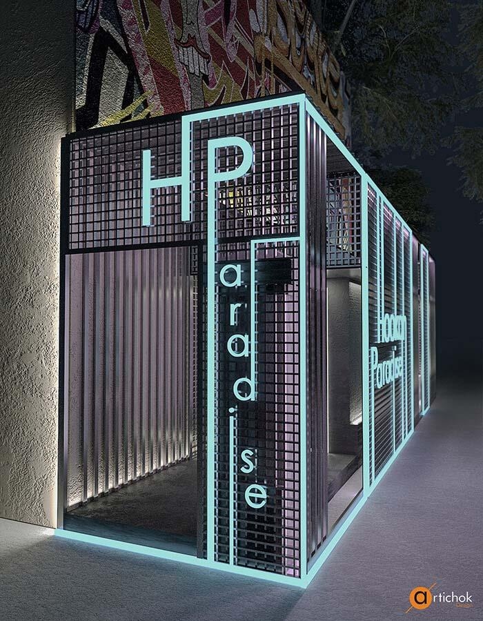 Кальянна Paradise Hookah - стильні дизайнерські рішення, графіті