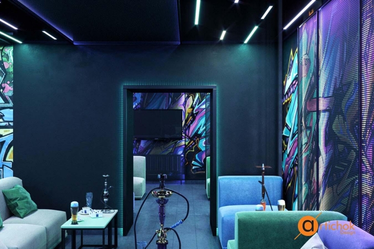 Кальянна Paradise Hookah - стильні дизайнерські рішення, графіті