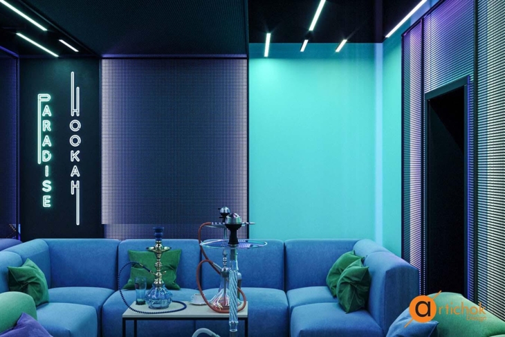Кальянна Paradise Hookah - стильні дизайнерські рішення, графіті