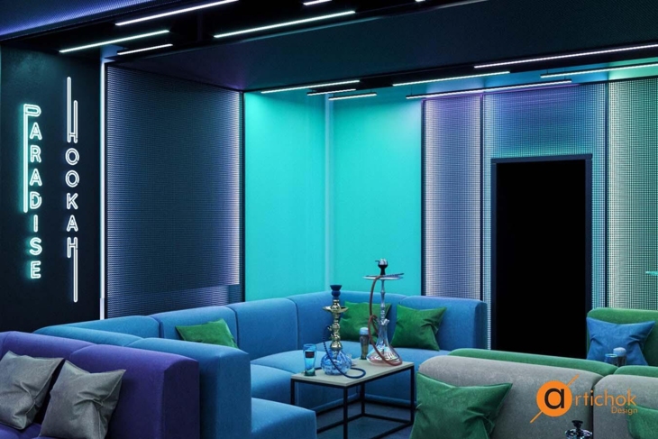 Кальянна Paradise Hookah - стильні дизайнерські рішення, графіті