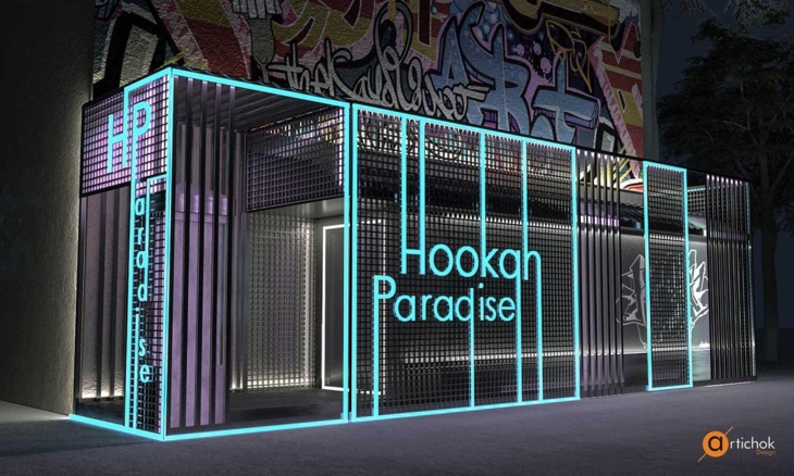 Кальянна Paradise Hookah - стильні дизайнерські рішення, графіті